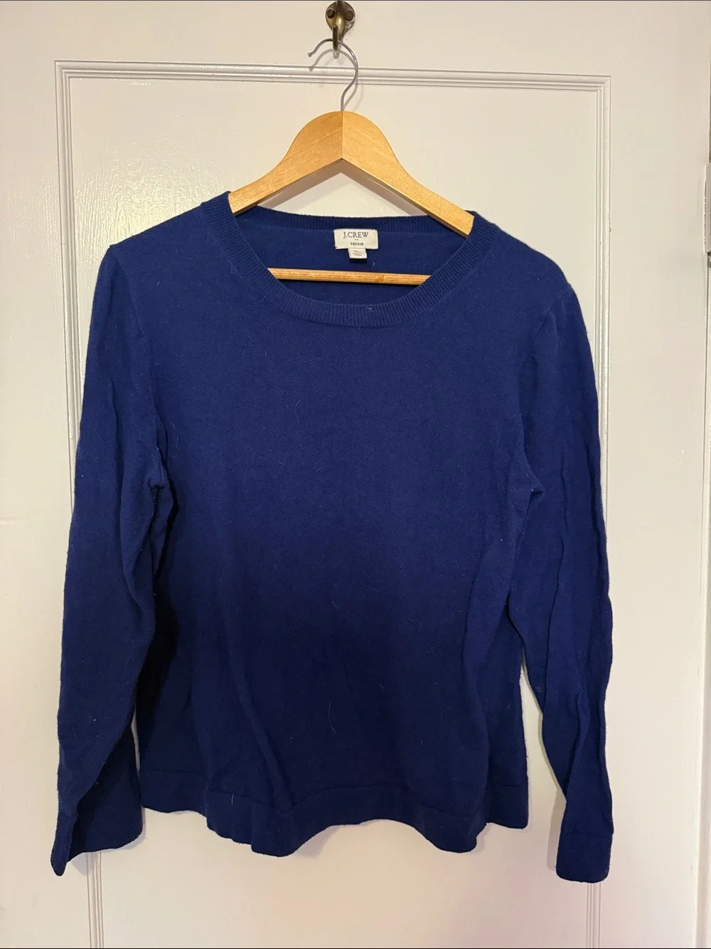 J. Crew 100% Cashmere Lightweight Women's Crewneck Sweater in Deep Blue